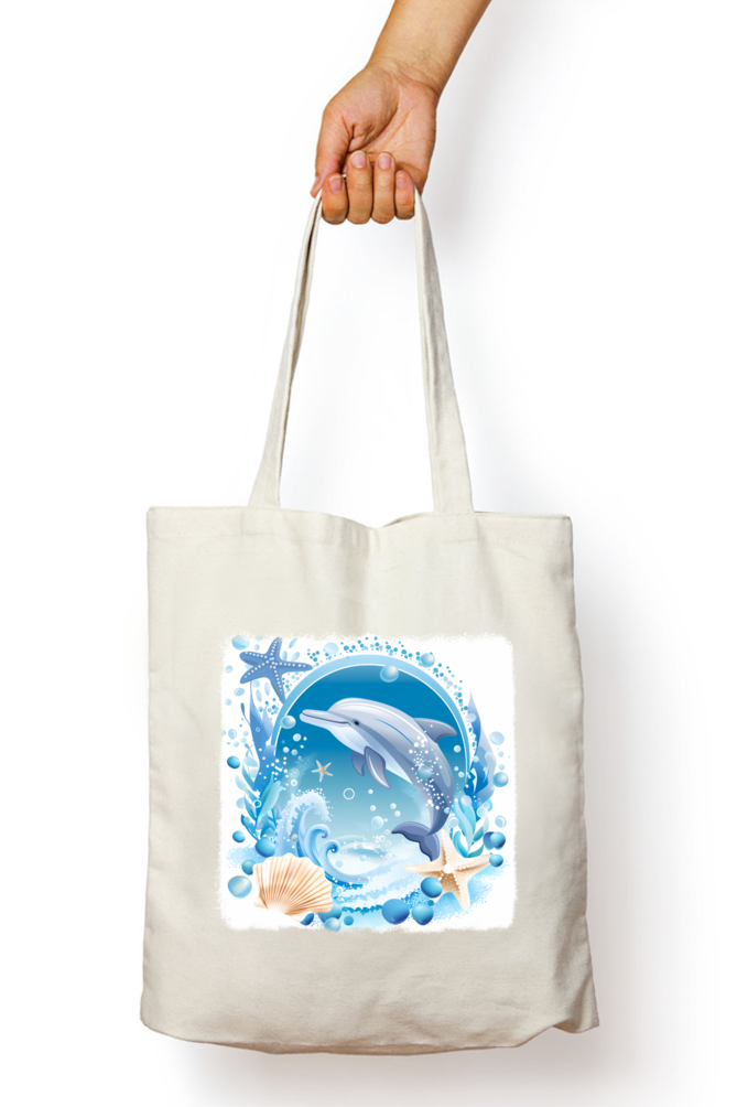 Dolphin Tote Bags with Zipper
