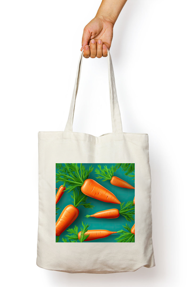 Fresh Carrot Tote Bags with Zipper