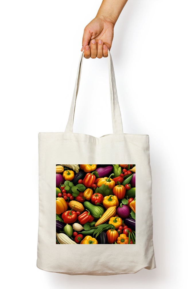 Vegetable Pattern - Tote Bags with Zipper