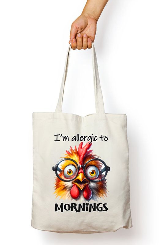i am allergic to mornings - Tote Bags with Zipper