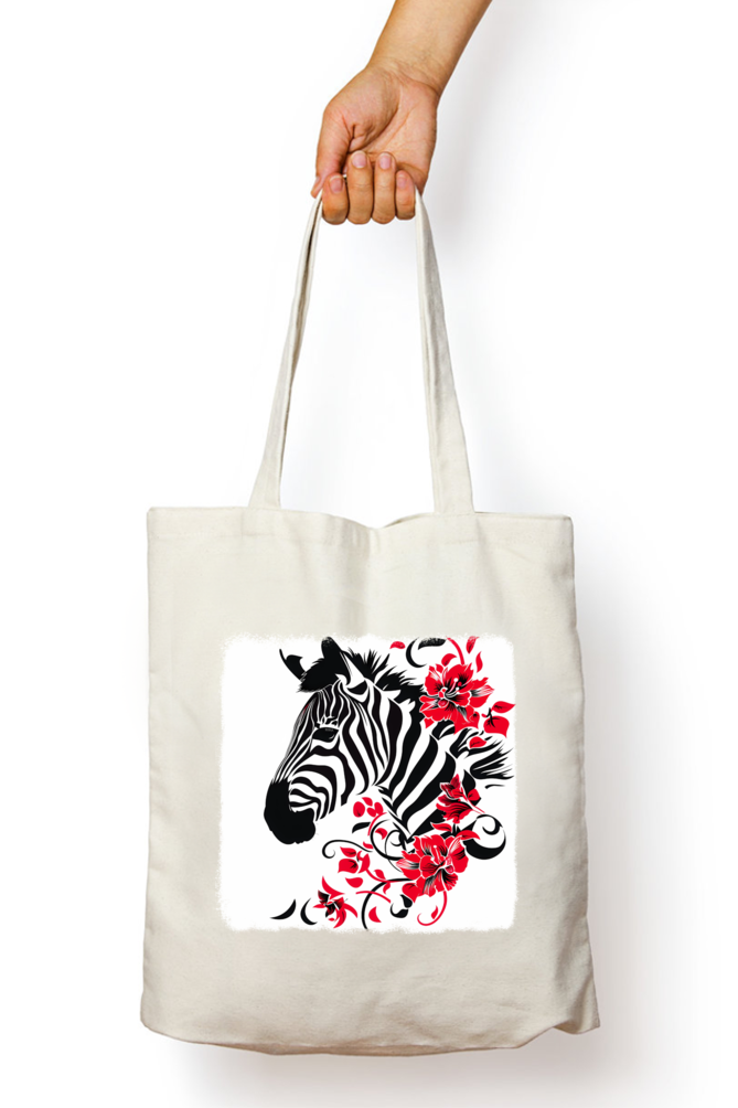 Zebra Tote Bags with Zipper
