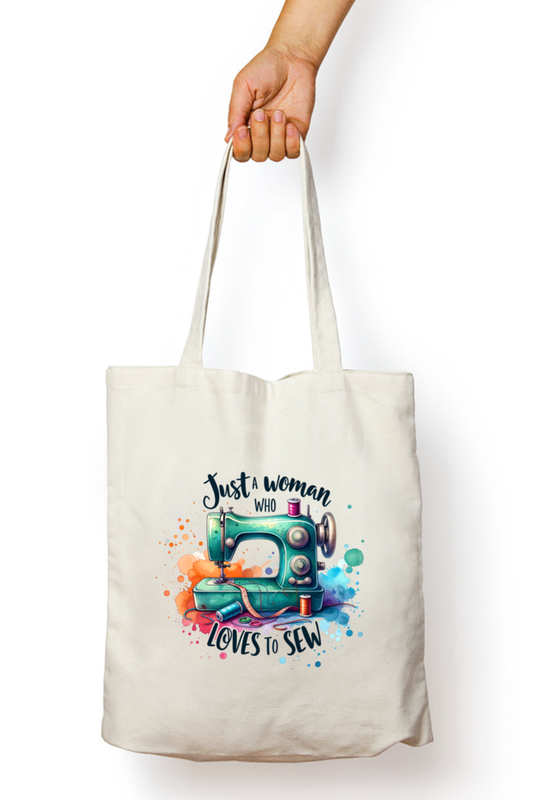 Just a Woman Who Loves to Sew: Sewing Machine - Tote Bags with Zipper