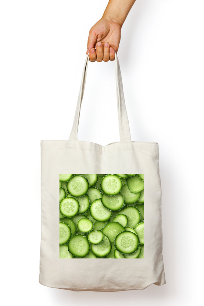 Fresh Cucumber Tote Bags with Zipper