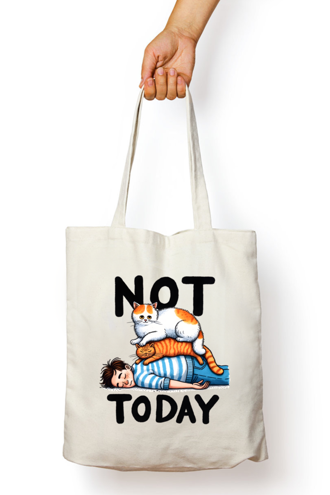 Cat with Cute Boy - Tote Bags with Zipper