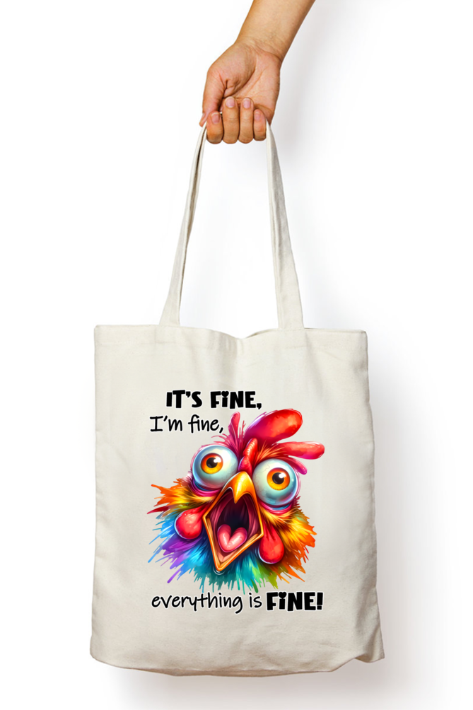 Its fine, I am Fine, Everything is Fine - Tote Bags with Zipper