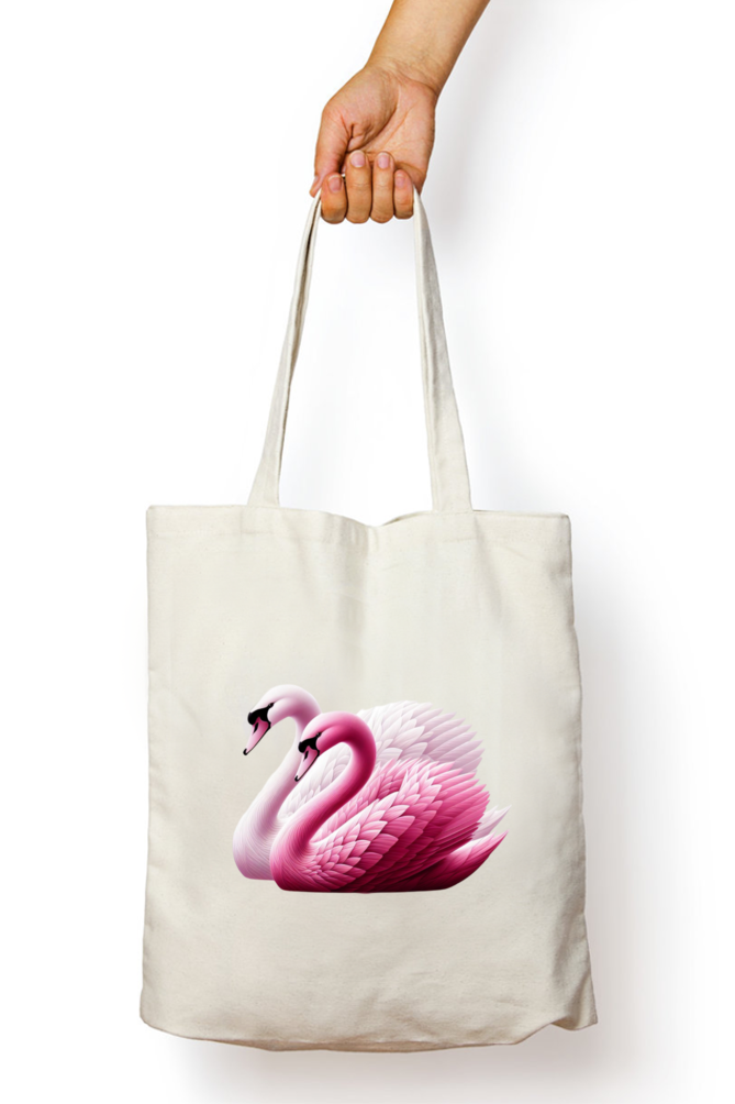 Swan Couple Tote Bags with Zipper
