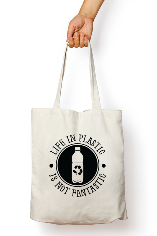 Life in Plastic is not Fantastic Tote Bags with Zipper