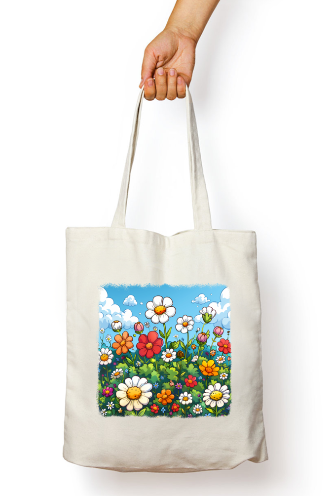 Flower Tote Bags with Zipper