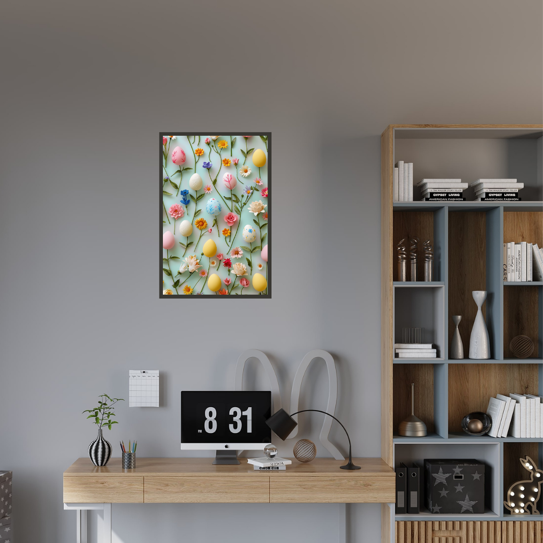 Beautiful Easter Eggs and Flowers Wall Art
