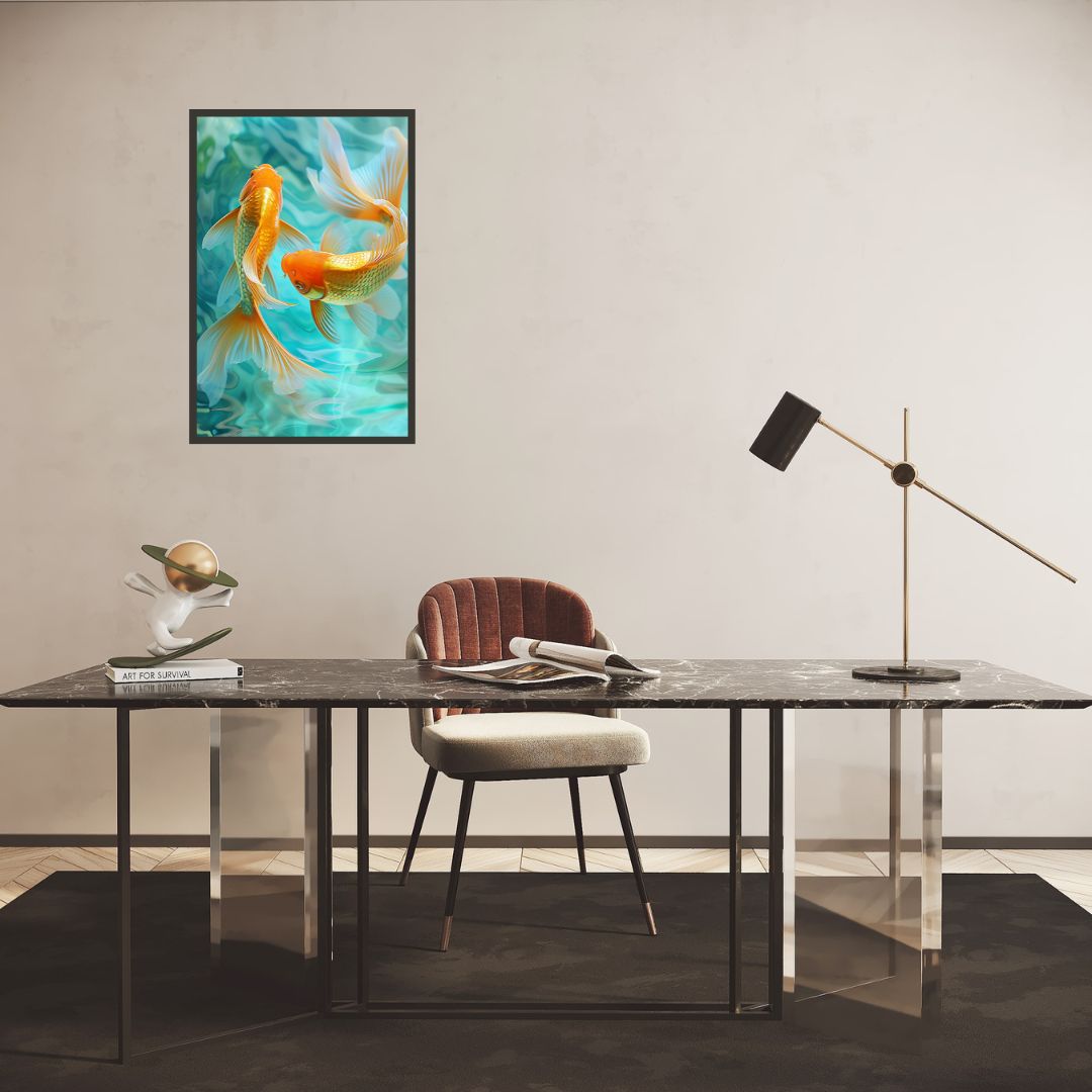 Beautiful Goldfish Painting Wall Art