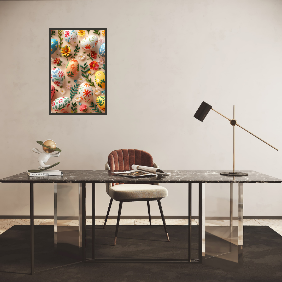 Beautiful Easter Eggs and Flowers Wall Art