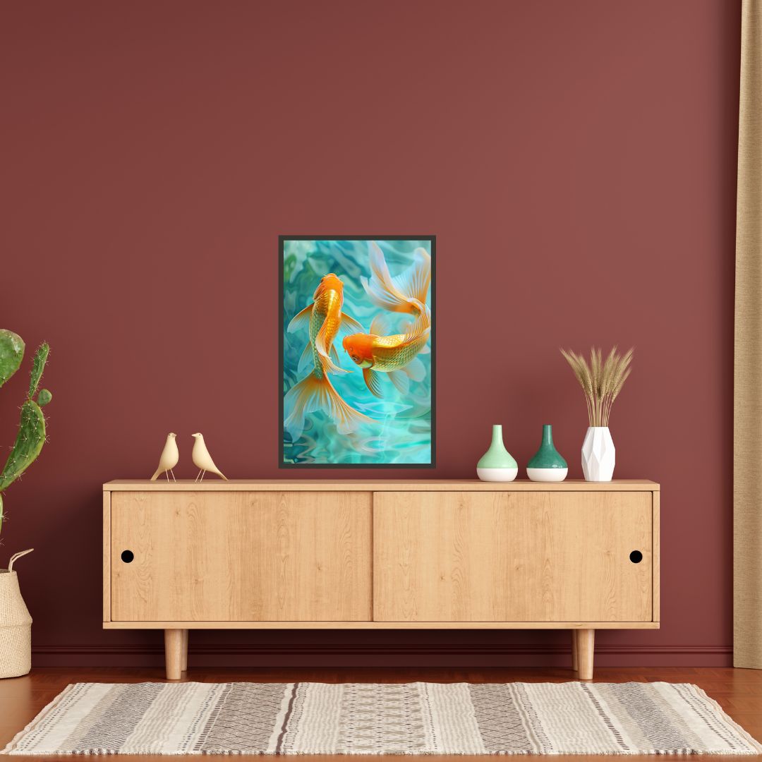 Beautiful Goldfish Painting Wall Art