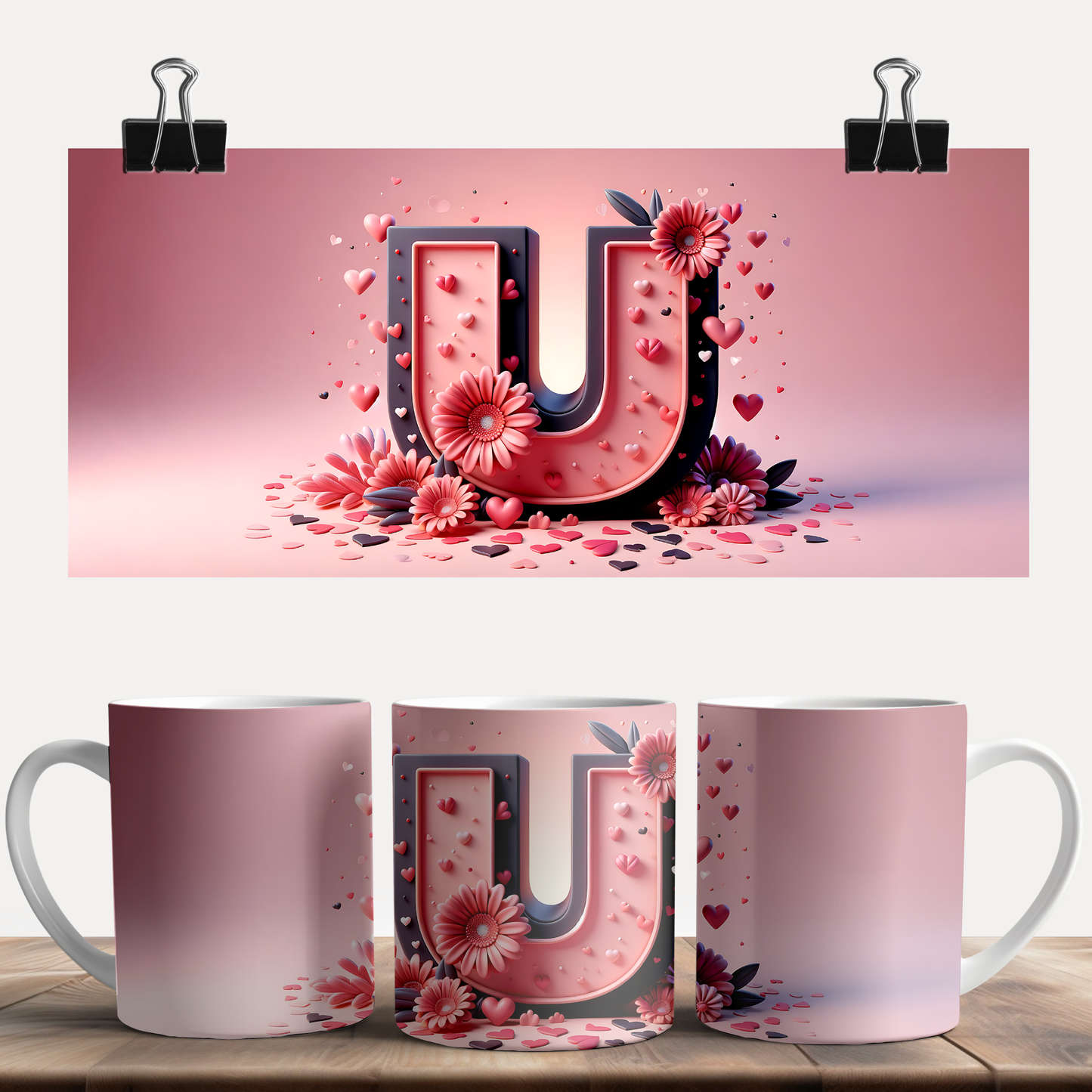 Valentine Alphabet U Mug