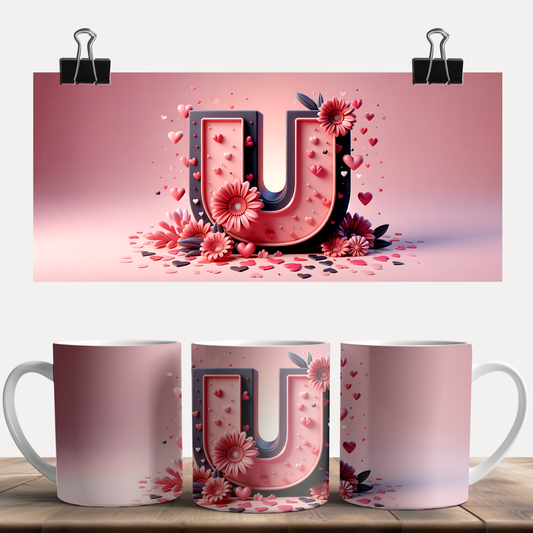 Valentine Alphabet U Mug