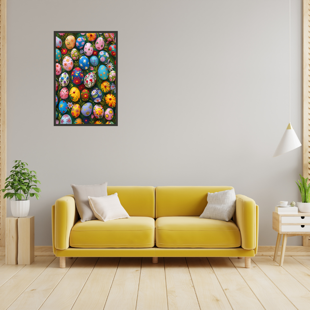 Beautiful Easter Eggs and Flowers Wall Art