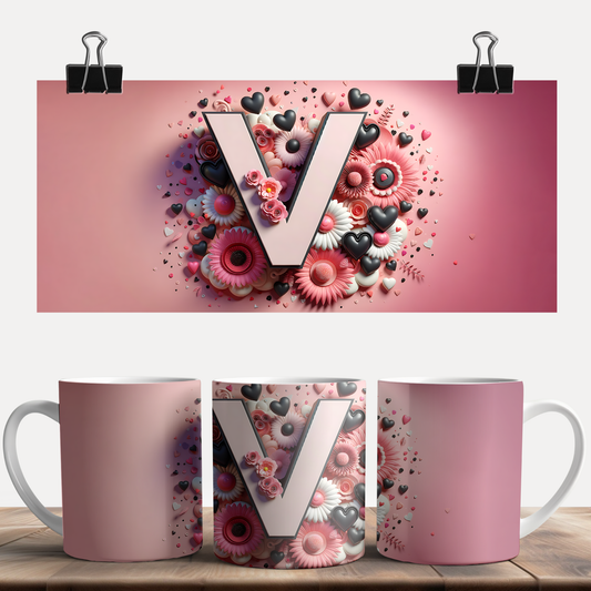 Valentine Alphabet V Mug