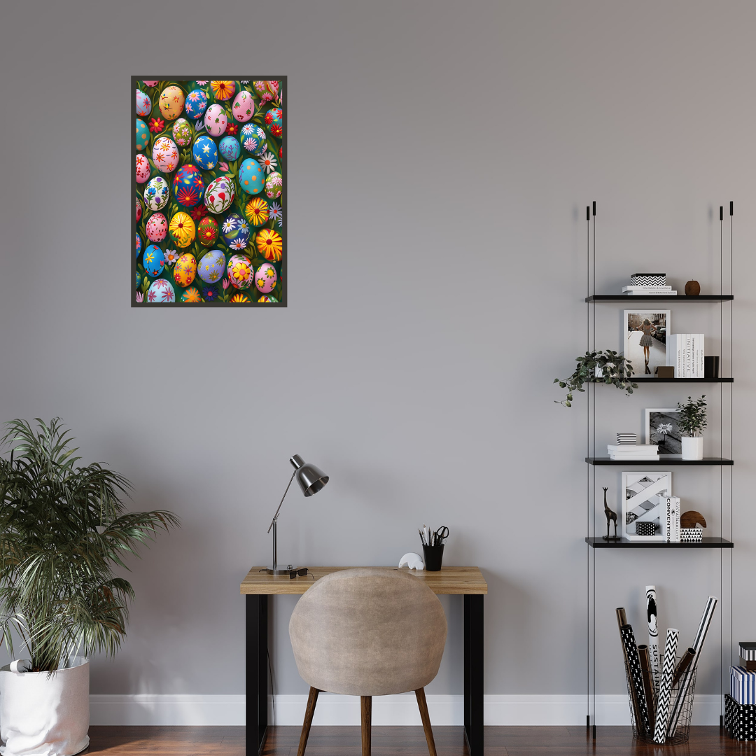 Beautiful Easter Eggs and Flowers Wall Art