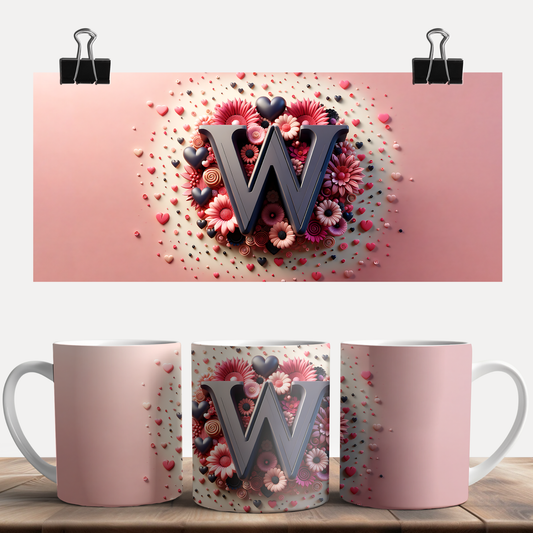 Valentine Alphabet W Mug