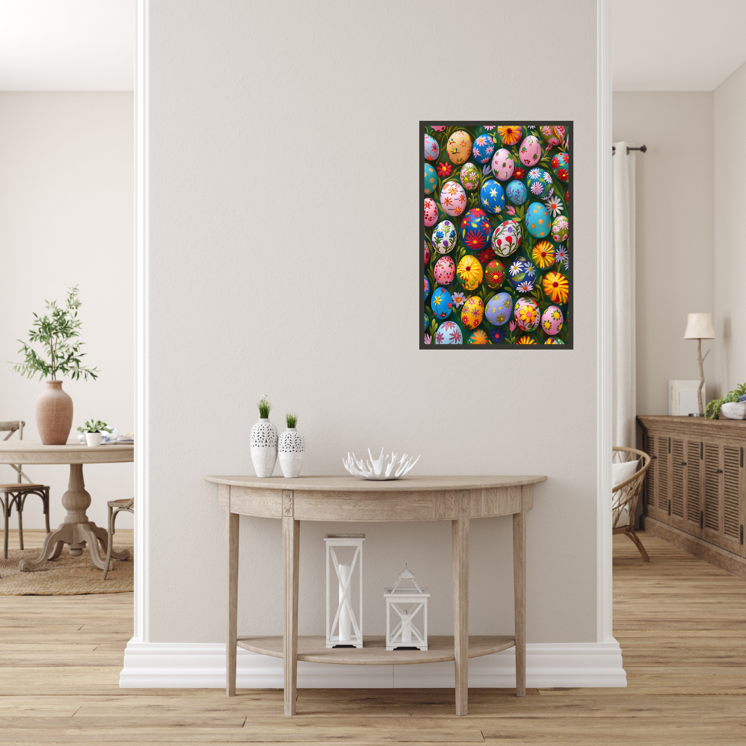 Beautiful Easter Eggs and Flowers Wall Art