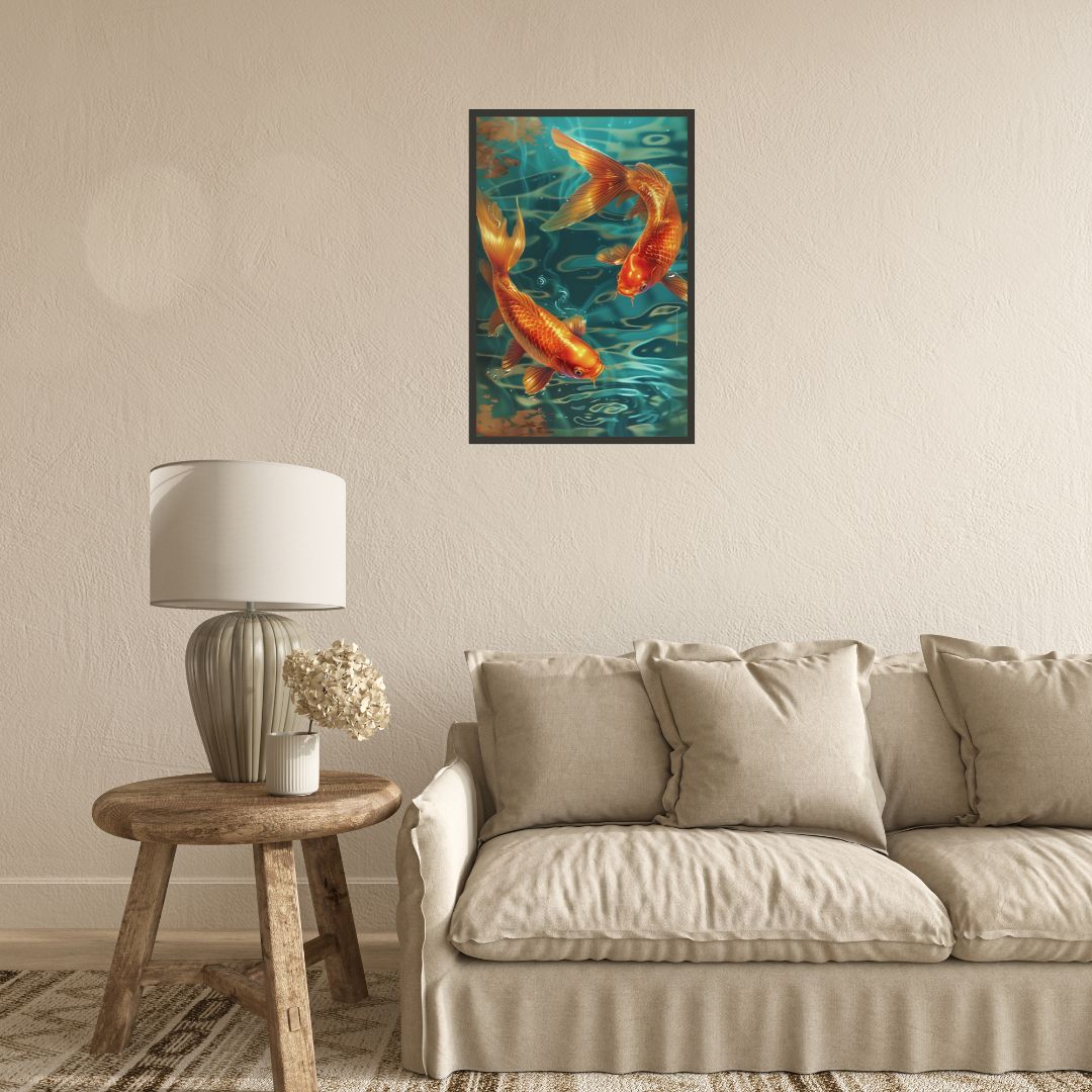 Beautiful Goldfish Painting Wall Art