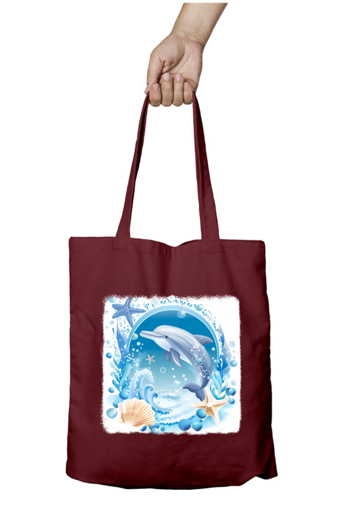 Dolphin Tote Bags with Zipper