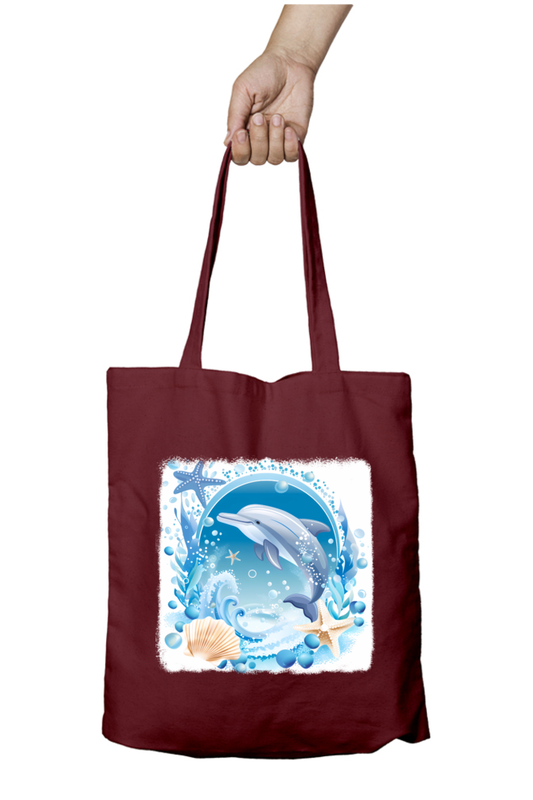 Dolphin Tote Bags with Zipper