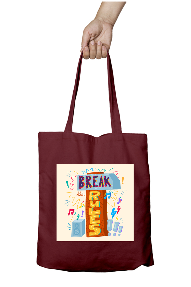 Break the Rules -  Tote Bags with Zipper