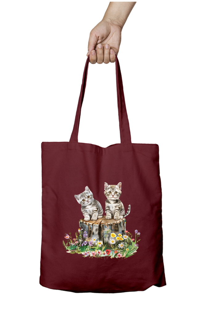 Cute Cat Tote Bags with Zipper