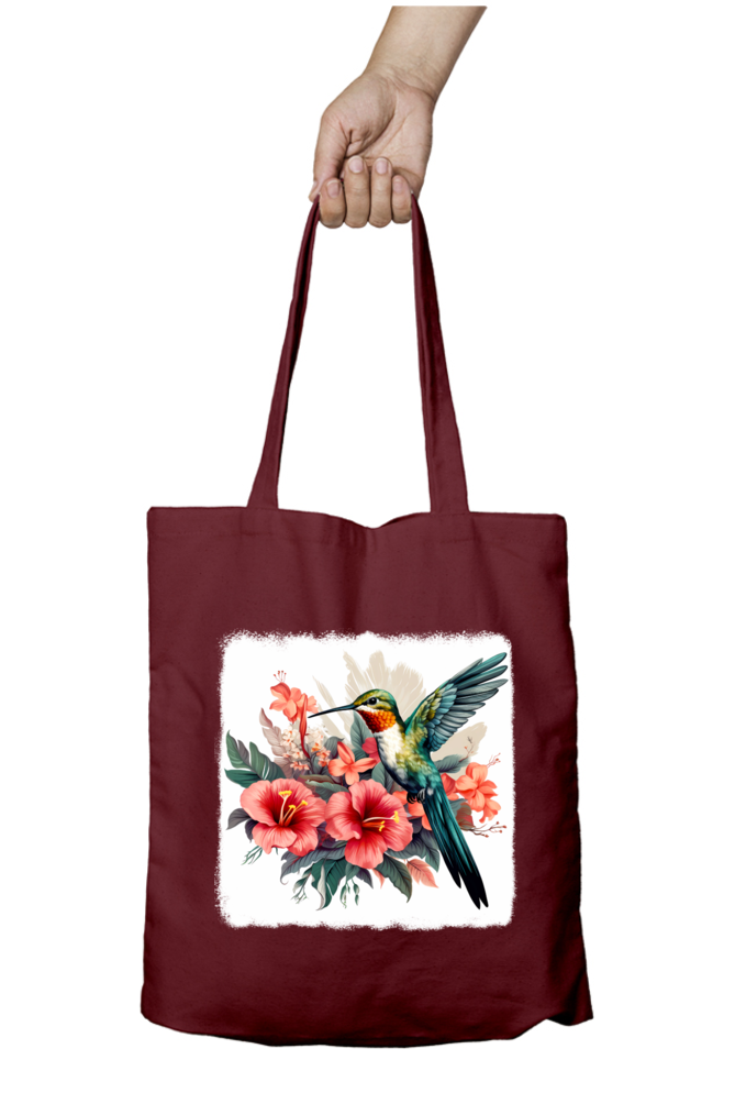 Cute Humming Bird Tote Bags with Zipper