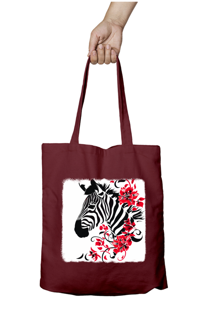 Zebra Tote Bags with Zipper