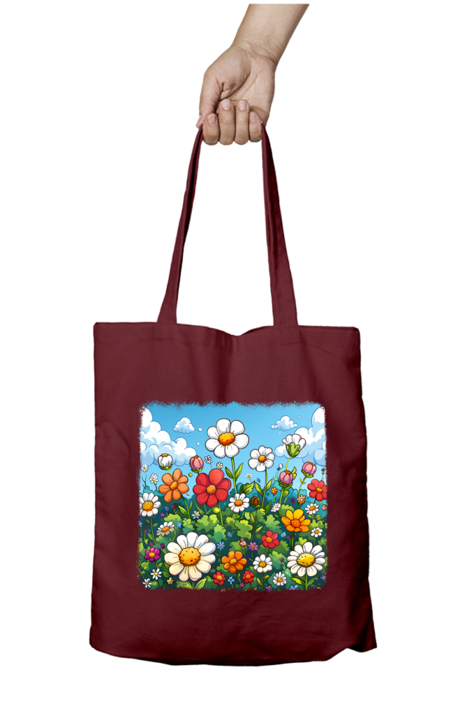 Flower Tote Bags with Zipper
