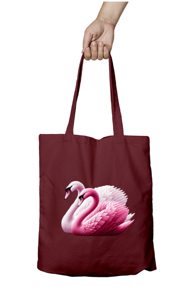 Swan Couple Tote Bags with Zipper