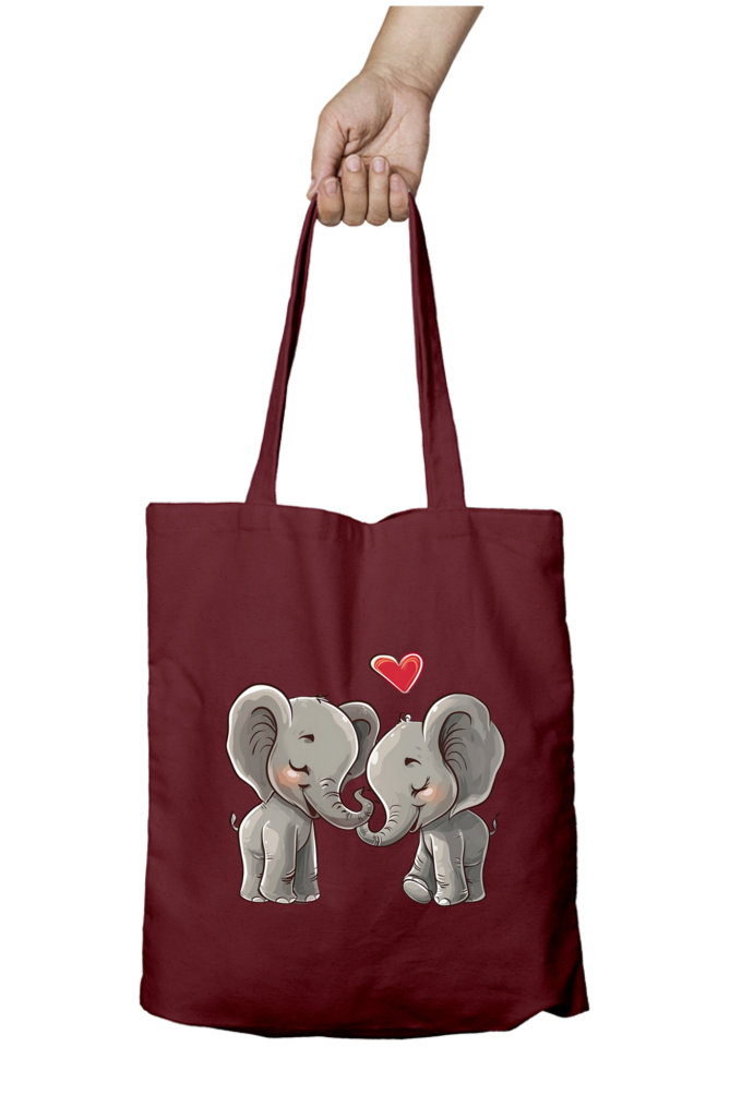 Elephant Valentine Tote Bags with Zipper