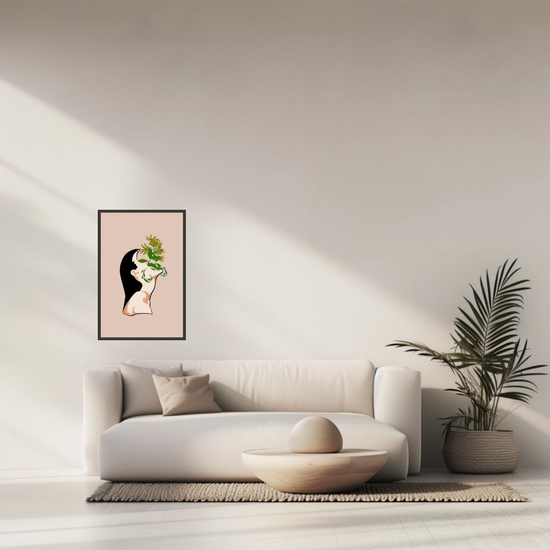 Women Face with Flower Wall Art