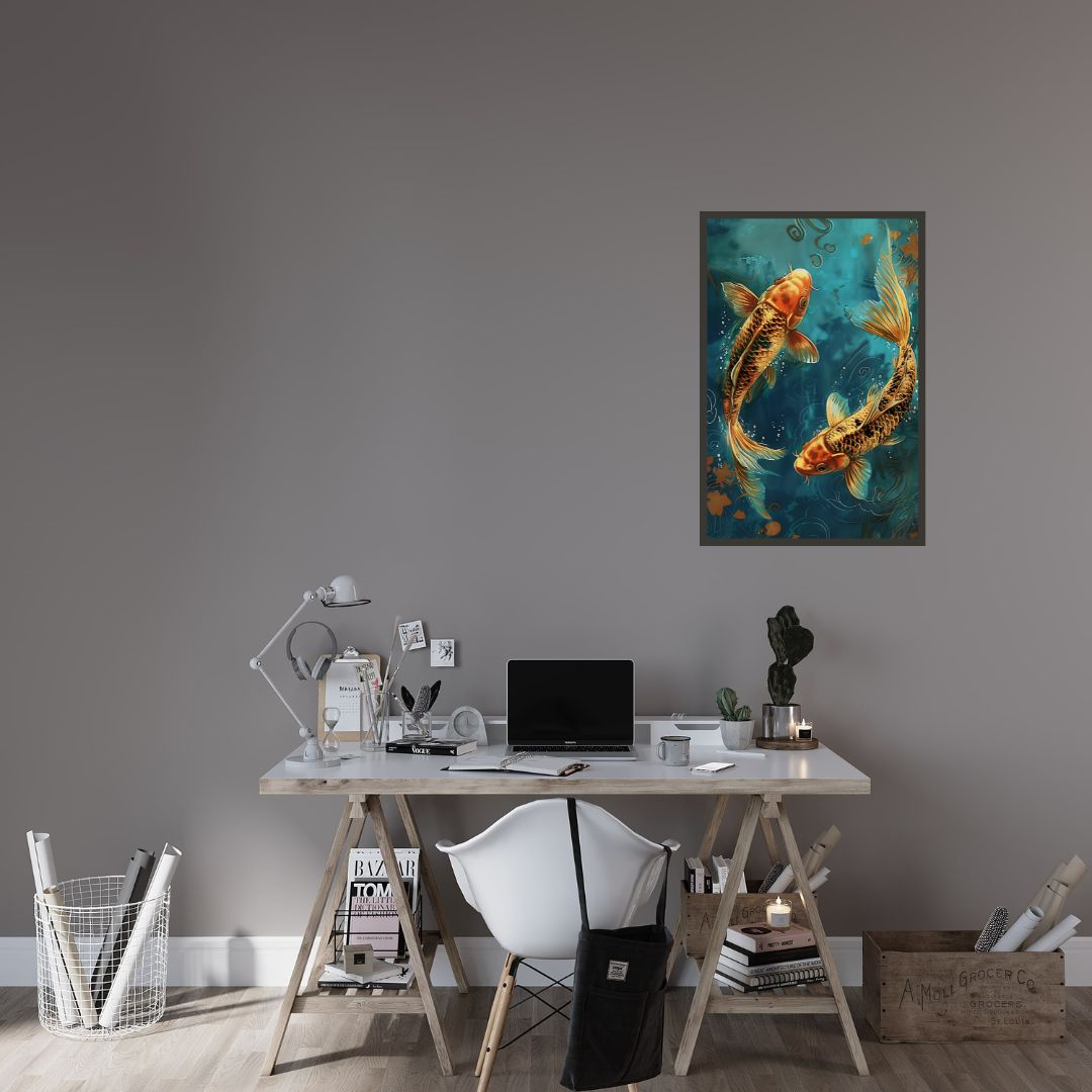 Beautiful Goldfish Painting Wall Art