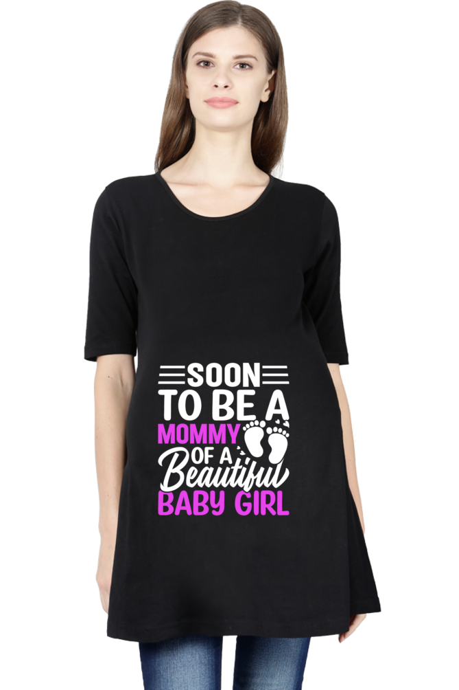 Soon to be a Mommy of a Beautiful Baby Girl - Maternity Half Sleeve T-Shirt