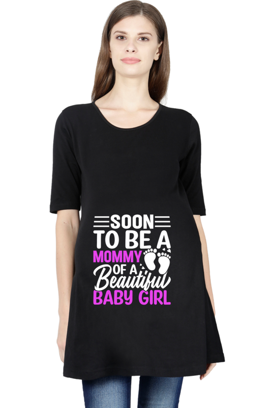 Soon to be a Mommy of a Beautiful Baby Girl - Maternity Half Sleeve T-Shirt