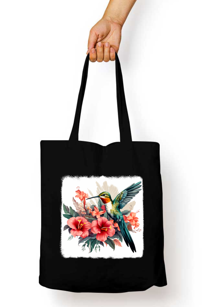 Cute Humming Bird Tote Bags with Zipper