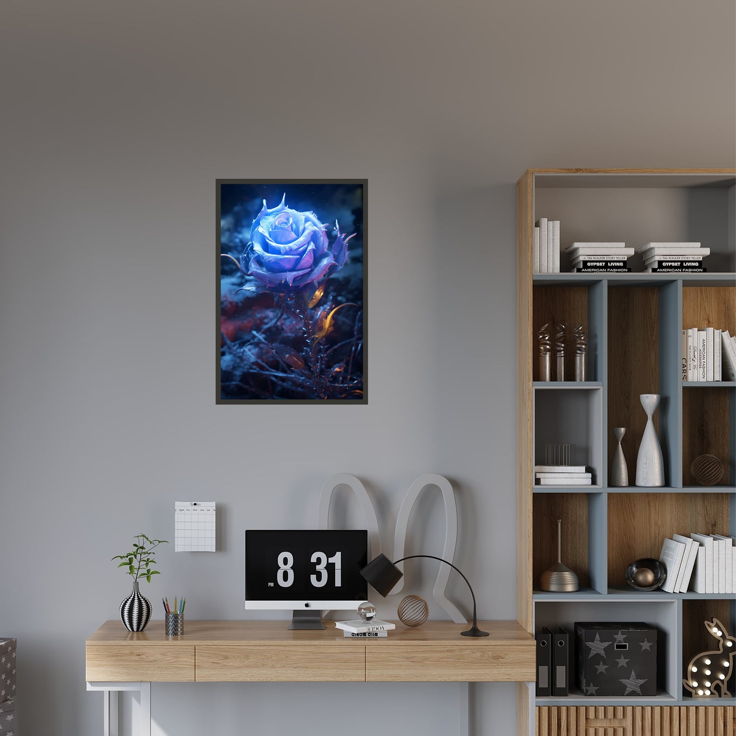 Beautiful Winter Color Rose Painting Wall Art