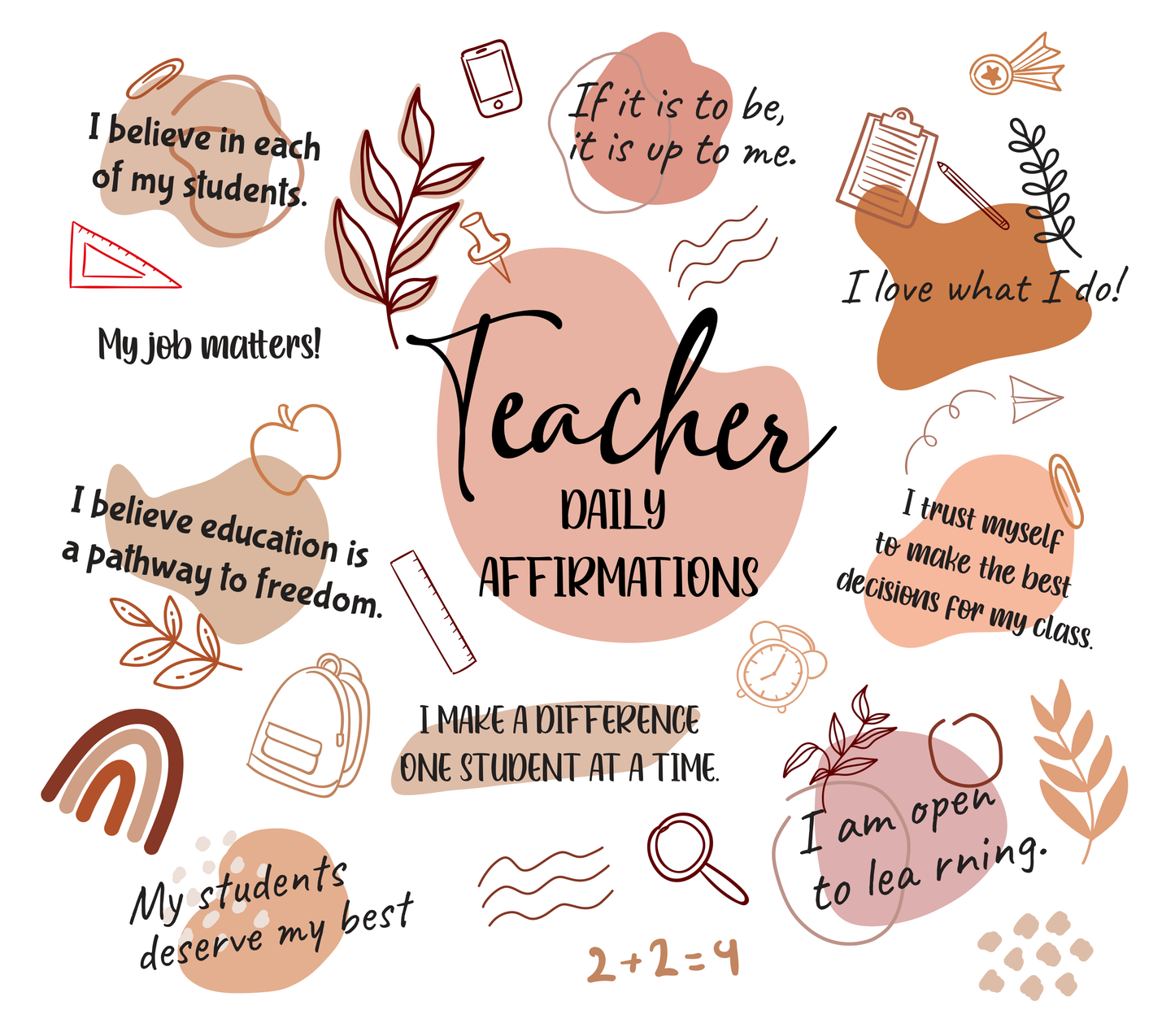 Teacher Daily Affirmations Sipper Bottle