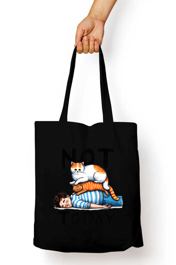 Cat with Cute Boy - Tote Bags with Zipper