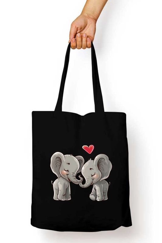 Elephant Valentine Tote Bags with Zipper
