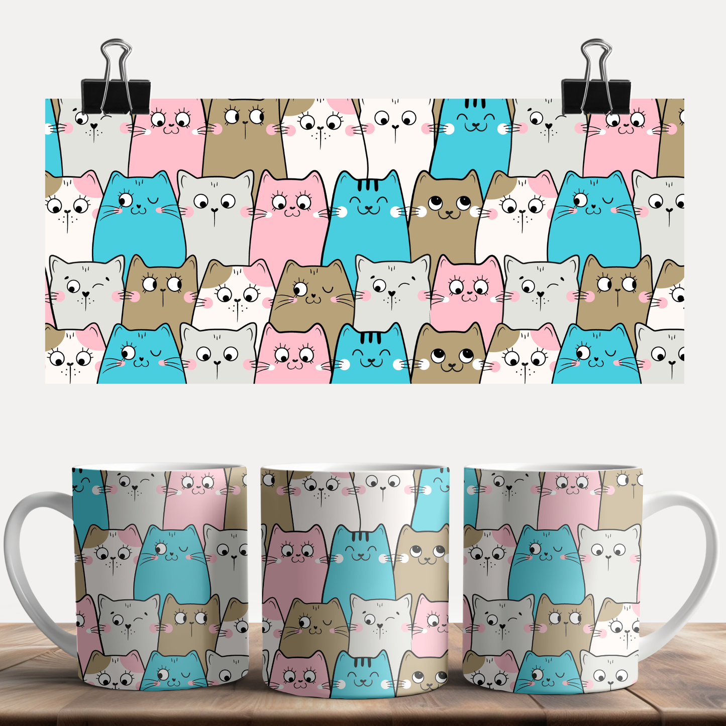 Cat doodle Pattern Mug