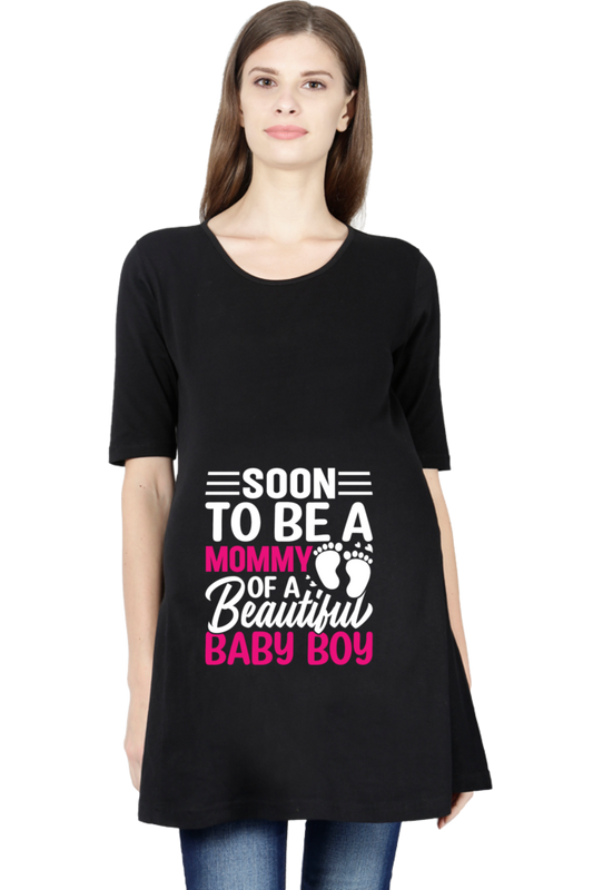 Soon to be a Mommy of a Beautiful Baby Boy - Maternity Half Sleeve T-Shirt