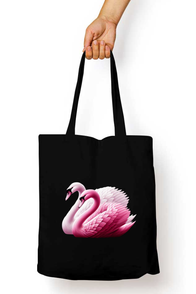 Swan Couple Tote Bags with Zipper