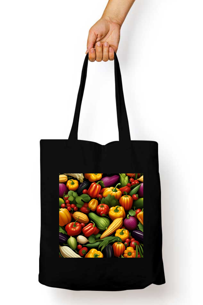 Vegetable Pattern - Tote Bags with Zipper