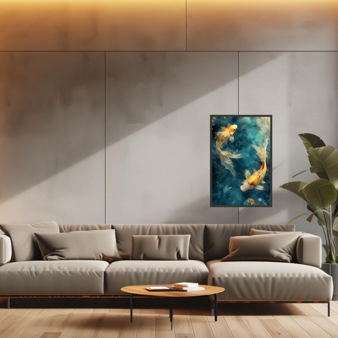 Beautiful Goldfish Painting Wall Art
