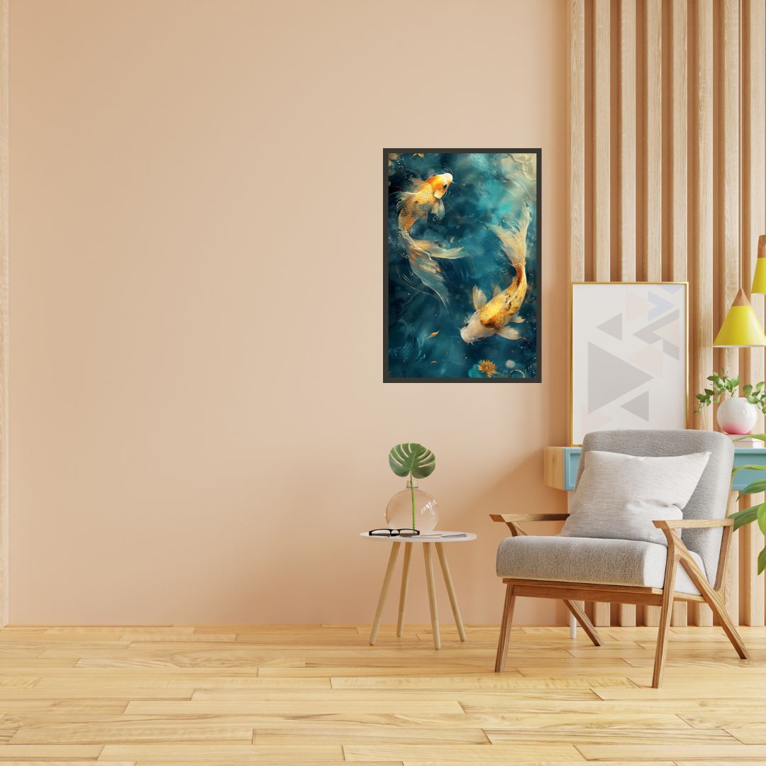 Beautiful Goldfish Painting Wall Art