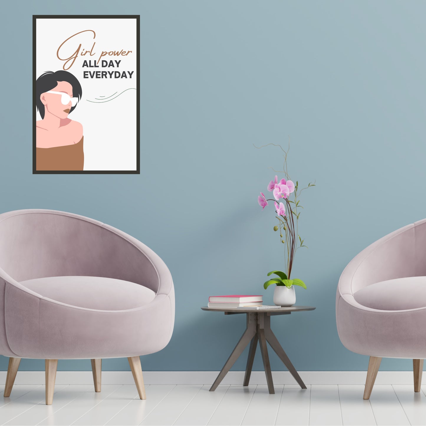 "Girl Power All Day, Every Day" Motivational Wall Art