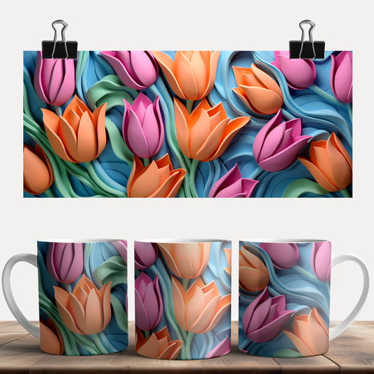 3D Tulip Flower Mug